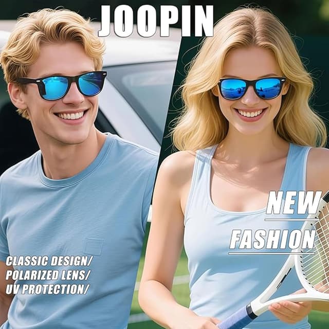 Detalle 2 de Joopin Occhiali da Sole Polarizzati Unisex 80s