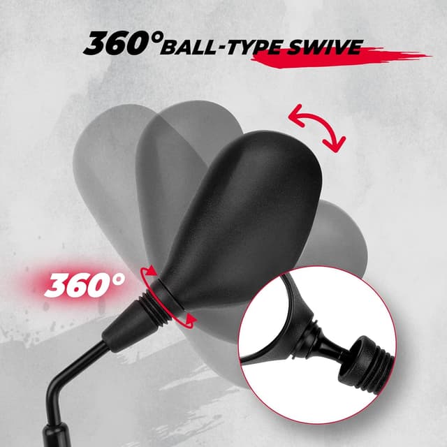 Detalle de KEMIMOTO Motorrad Spiegel für 22-mm-Lenker – E24-zertifizierte Rückspiegel mit 8-/10-mm-Schrauben, universal