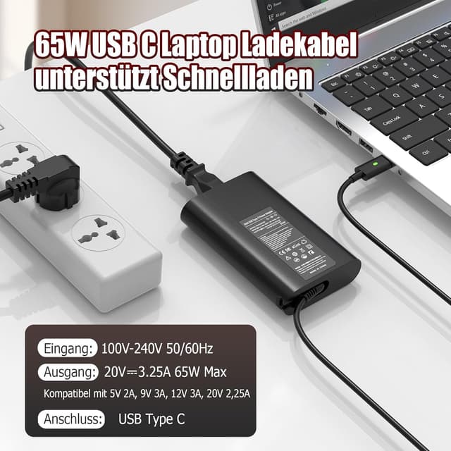 Detalle 2 de VUOHOEG 65W USB C Netzteil Laptop
