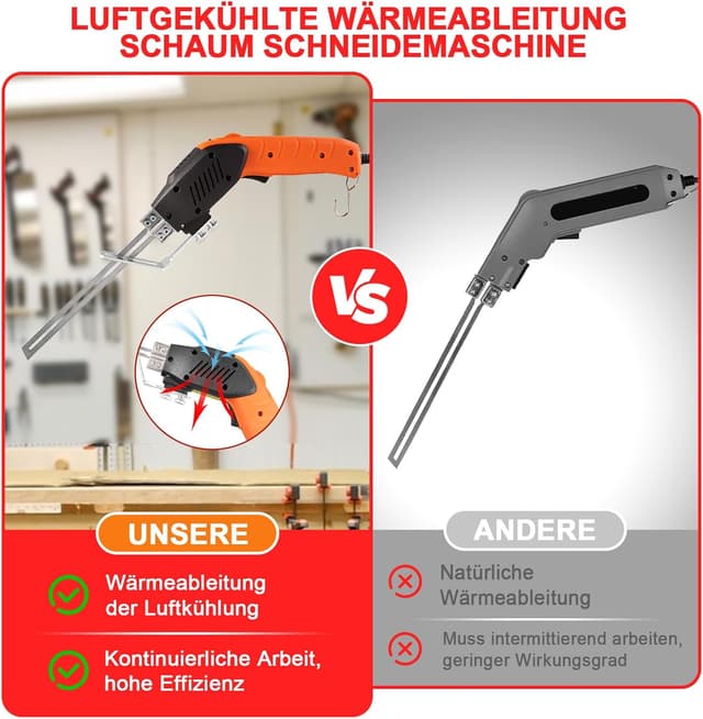 Detalle de HYPEJET 200W Elektrischer Styroporschneider mit luftgekühltem Heißmesser