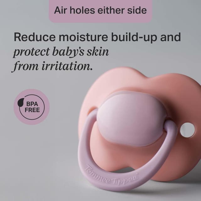 Detalle de Tommee Tippee Ultimate Fit Soother (18–36 Months) – 4 Pack, Symmetrical Orthodontic Dummy, 100% BPA-Free Silicone