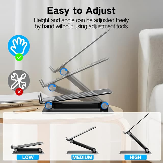 Detalle de Tonmom laptop stand, adjustable ergonomic stand