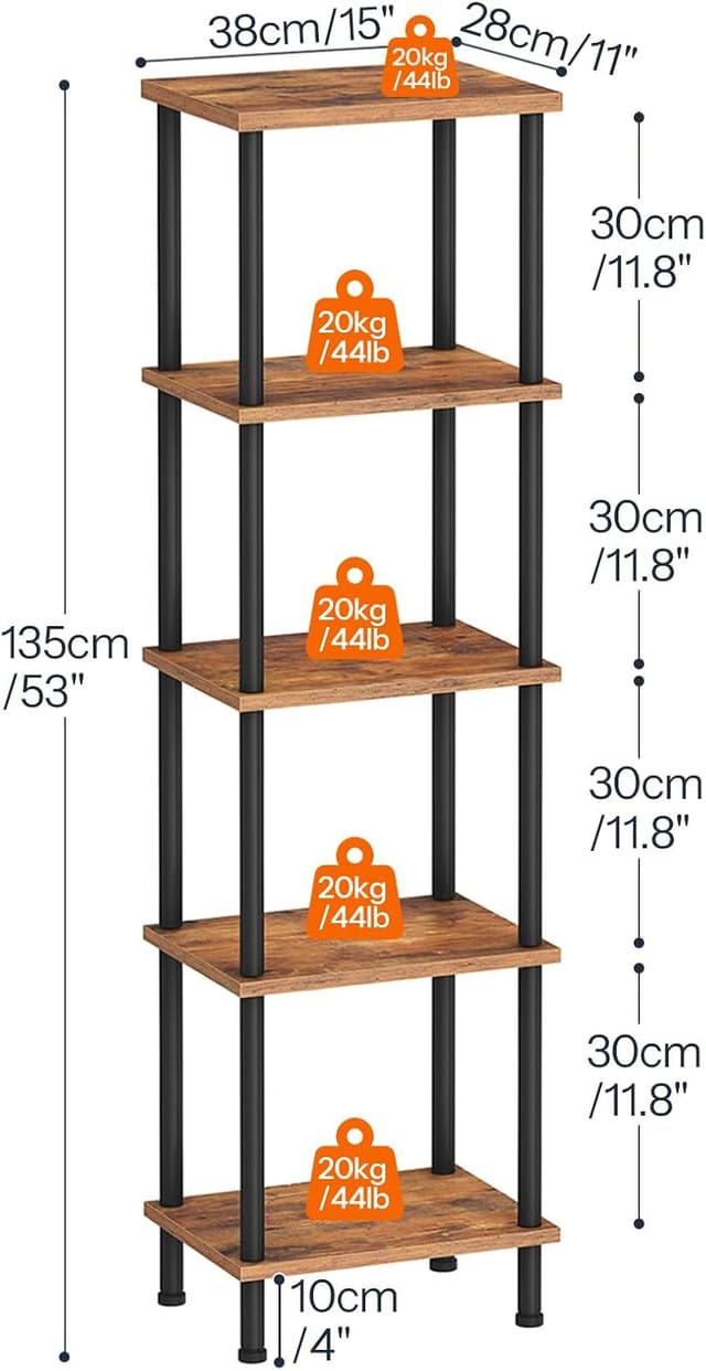 Detalle 1 de HOOBRO Étagère 5 niveaux, étagère de rangement