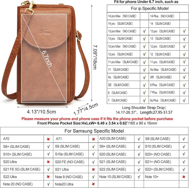 Detalle de S-ZONE PU leather RFID crossbody bag