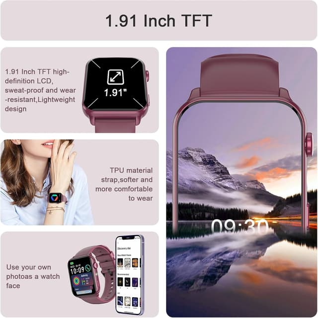 Detalle 2 de IOWODO Smart Watch 1.91" HD fitness tracker