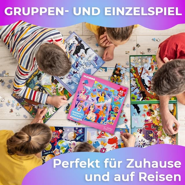 Detalle 2 de QUOKKA Magnetspiel ab 3-4 Jahre 48‑teiliges Puzzle