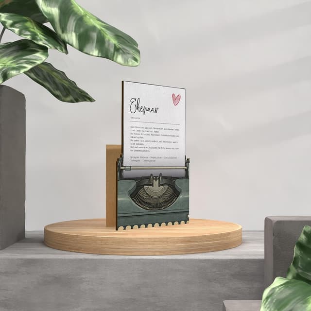 Detalle 2 de Ehepaar Geschenk Holzkarte 3D Hochzeitkarte