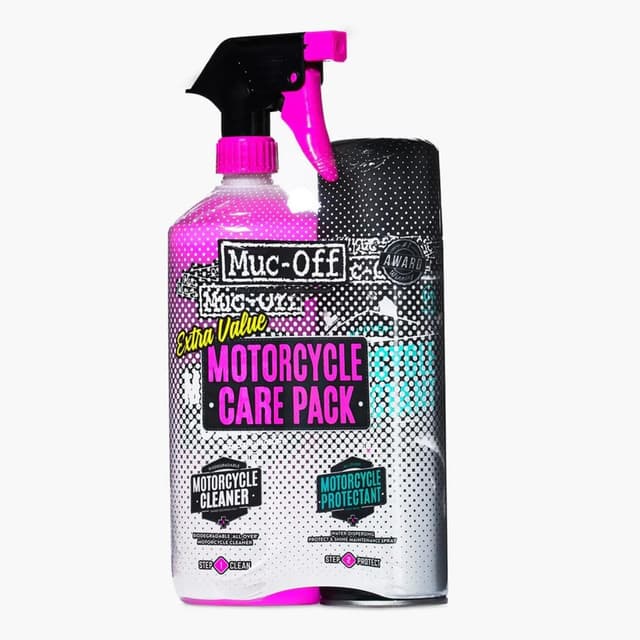 Detalle de Muc-Off Motorcycle Care Duo Kit: detergente nano tech e spray protettivo per la cura della moto