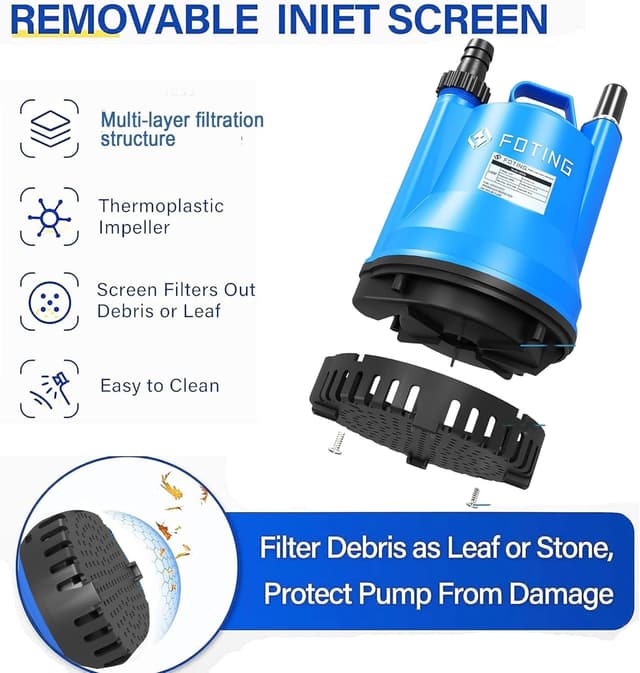 Detalle de FOTING 200W submersible pump 4000 L/H