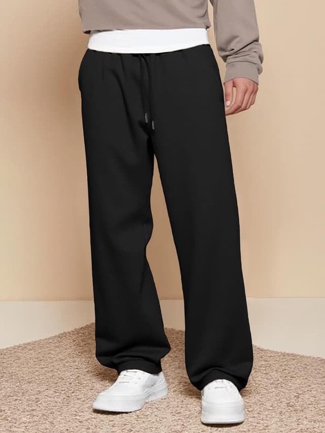 Detalle 2 de JMIERR Herren Casual Baggy Sweatpants mit breiten Beinen und Taschen (S–3XL)