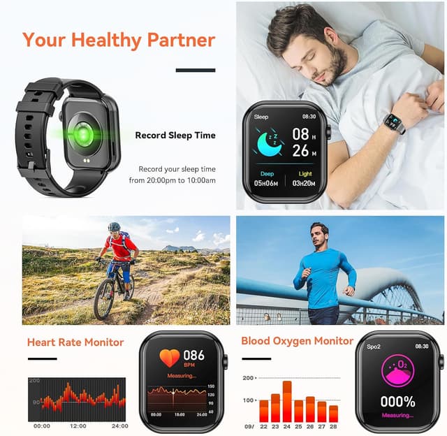 Detalle de Hwagol Smart Watch (Answer/Make Calls) 1.85-inch fitness tracker with Bluetooth calling