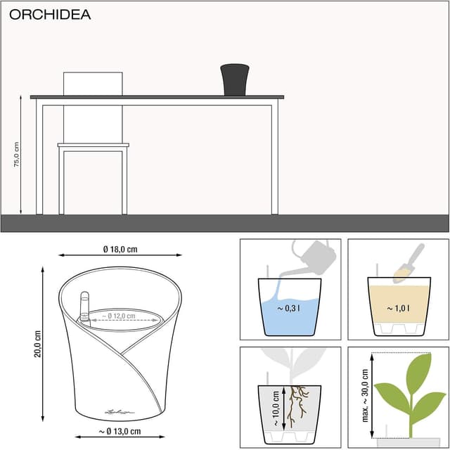 Thumbnail 3 de LECHUZA Orchidea Weiß Matt 13960