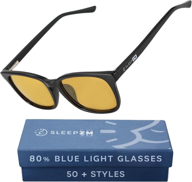Detalle de Sleep ZM Blue Light Blocking & Light Sensitivity Glasses (8 Lens Types) for Night Driving and Better Sleep Support