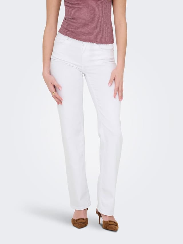 Detalle de ONLY Female Straight-Fit Jeans ONLBLUSH mit mittlerer Taille – gerade geschnittene Jeans aus Bio-Baumwolle