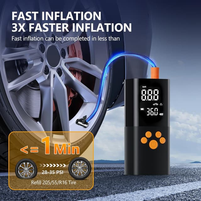 Detalle 2 de Compresor Aire Portátil 180 PSI Inflador Eléctrico