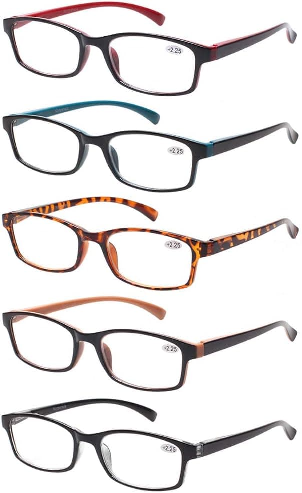 Detalle de Kerecsen Reading Glasses 5 Pack Fashion Spring Hinge Readers (1.75, 5 mix colours)