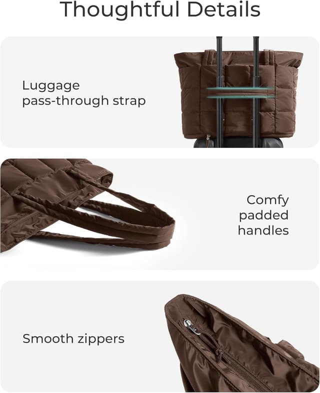 Thumbnail 6 de bagsmart Expandable Laptop Tote Bag for Women (Large Capacity Puffer Work Bag)