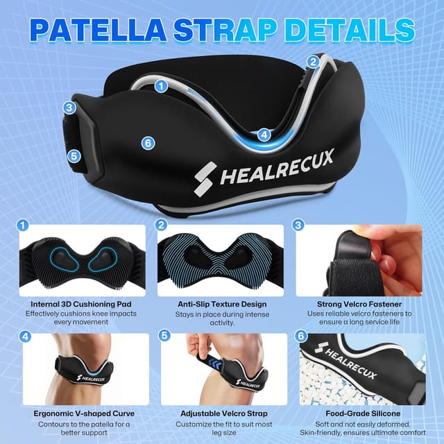 Detalle 2 de Healrecux Patellasehnenbandage für 28–48 cm