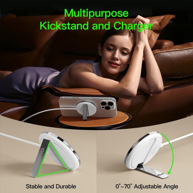 Thumbnail 6 de New 15W MagSafe Magnetic Wireless Charging Pad (2-Pack, Ultra-Thin Portable) with PD 20W Block