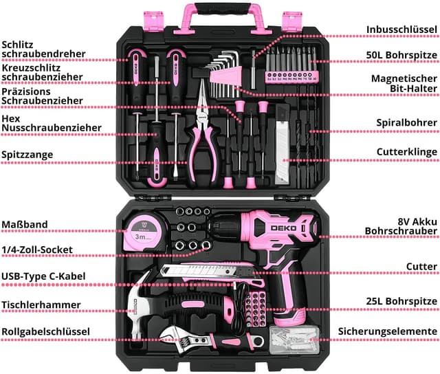 Detalle de DEKO Werkzeugkiste 126-teilig