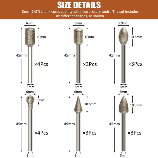 Thumbnail 4 de YURINWOO Diamant Fräser Set 20-teilig