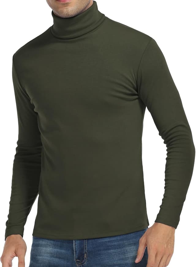 Detalle de KUYIGO Rollkragenpullover für Herren Slim Fit