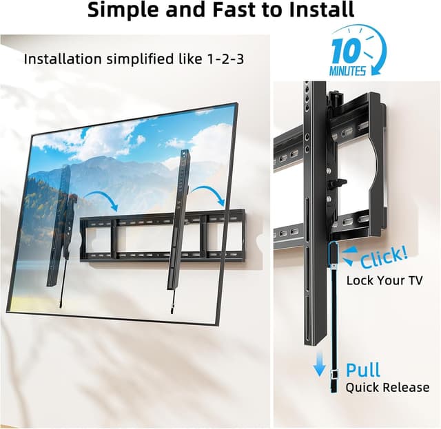 Detalle de HOME VISION HV9901 Heavy Duty Tilt TV Wall Mount for 55–130" TVs (up to 100kg/220lb, max VESA 900x600mm)