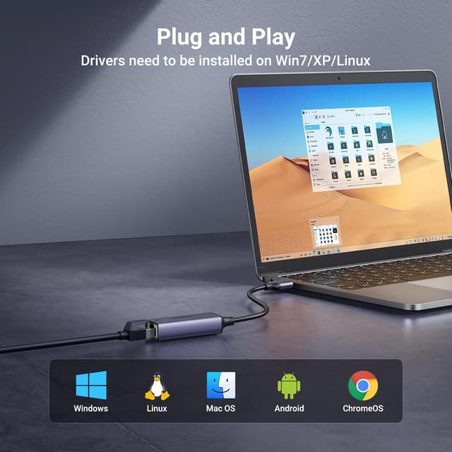 Detalle 2 de UGREEN USB to Ethernet Adapter 1Gbps