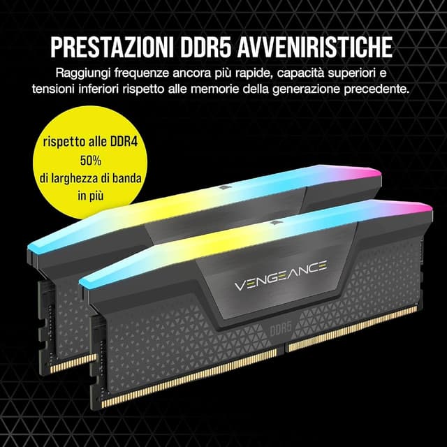 Detalle de Corsair Vengeance RGB DDR5 32GB 6000MHz