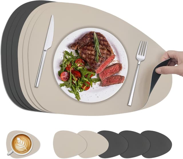 Imagen de KitchenBoss Set de Table Lavable Gris Beige 40x30 cm en OfertitasTOP