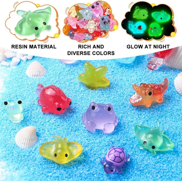 Detalle 2 de XIMISHOP 164PCS Mini Luminous Resin Animals 🐻