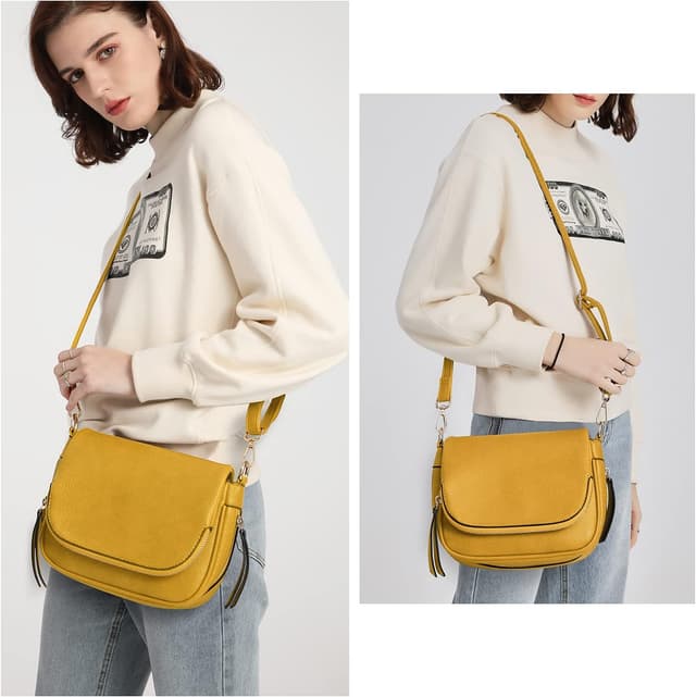 Detalle 2 de GLITZALL borsa a tracolla da donna con tasche multiple e patta con zip