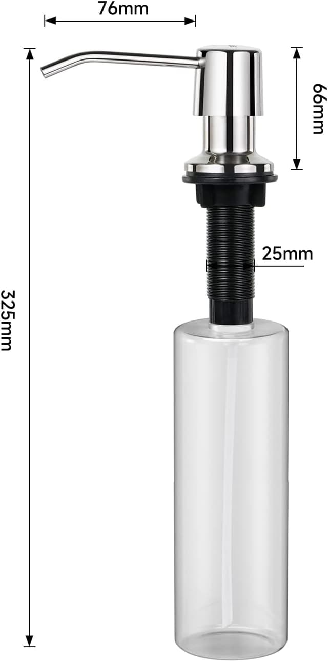 Thumbnail 6 de AIKE distributeur de savon encastrable 500 ml en acier inox SUS304 pour évier