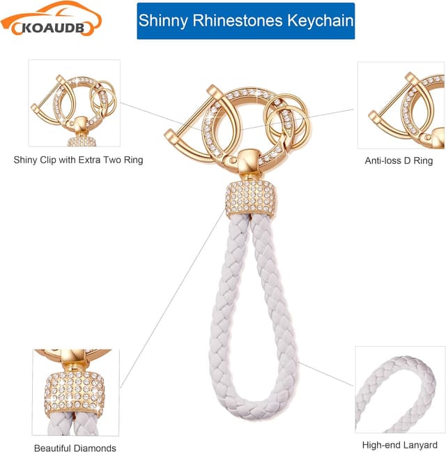 Detalle de Koaudb TPU Autoschlüssel-Hülle BM-4A für BMW 1/3/4/5/6/7 & X3/X4 – 3- oder 4-Tasten Cover mit Schlüsselanhänger