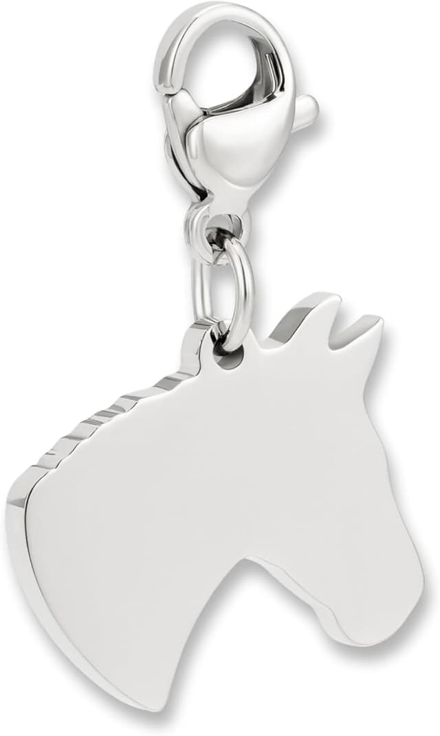 Detalle de GD GOOD.designs charm in acciaio inox 316L con chiusura a moschettone per bracciali a maglie (ipoallergenico, impermeabile)