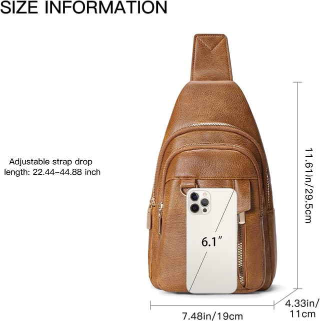 Thumbnail 6 de GAEKEAO women’s sling bag / crossbody fanny pack with vegan PU leather and card slots