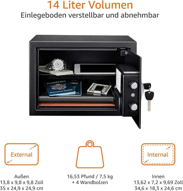 Thumbnail 3 de Amazon Basics Tresor 14 l 🗄