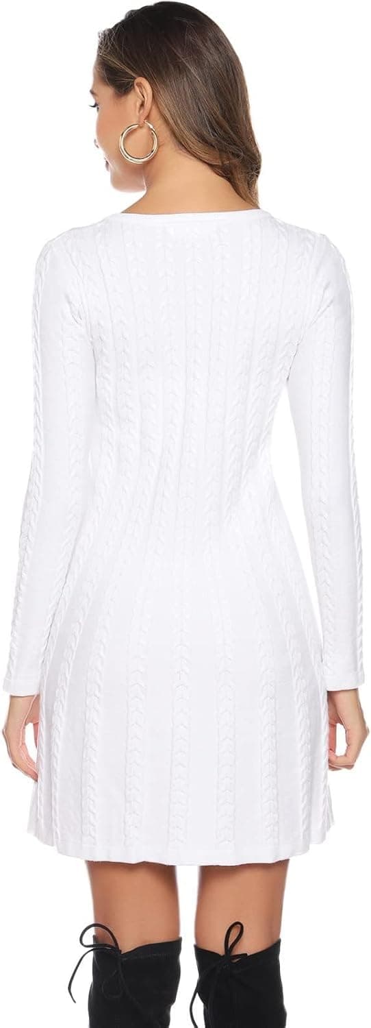 Detalle 1 de Gyabnw robe pull hiver tricot col rond