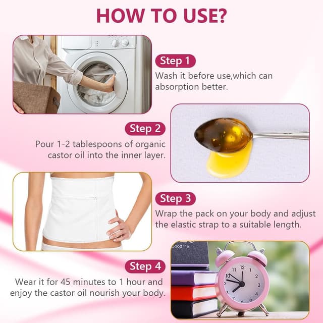 Thumbnail 5 de AOOWU Confezione Impacco Olio di Ricino 1 kit