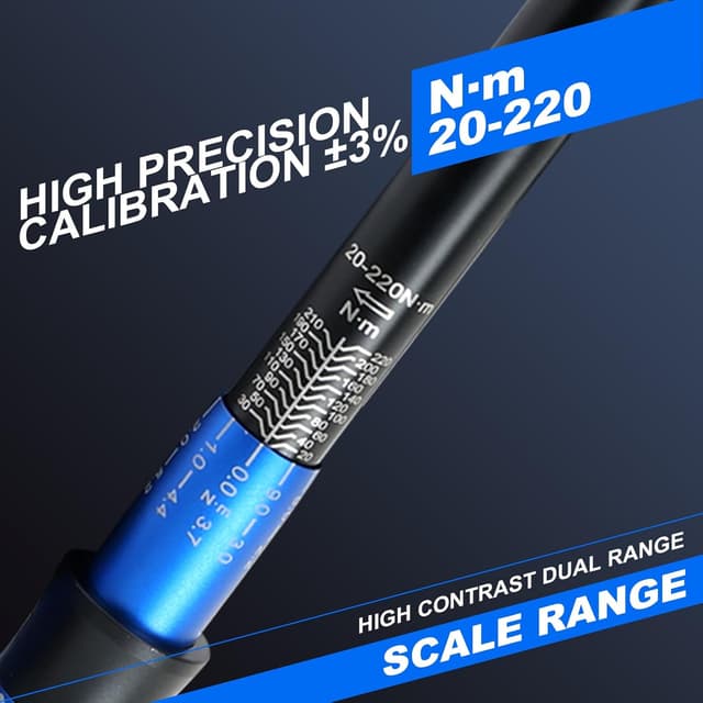 Detalle de INGJER clé dynamométrique à cliquet 1/2 avec clic et retour tactile (double échelle Nm/Ft-Lb)