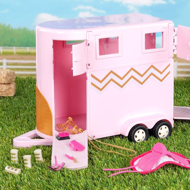Detalle de Ensemble Lori Briella : mini poupée, camionnette et remorque pour cheval de jeu