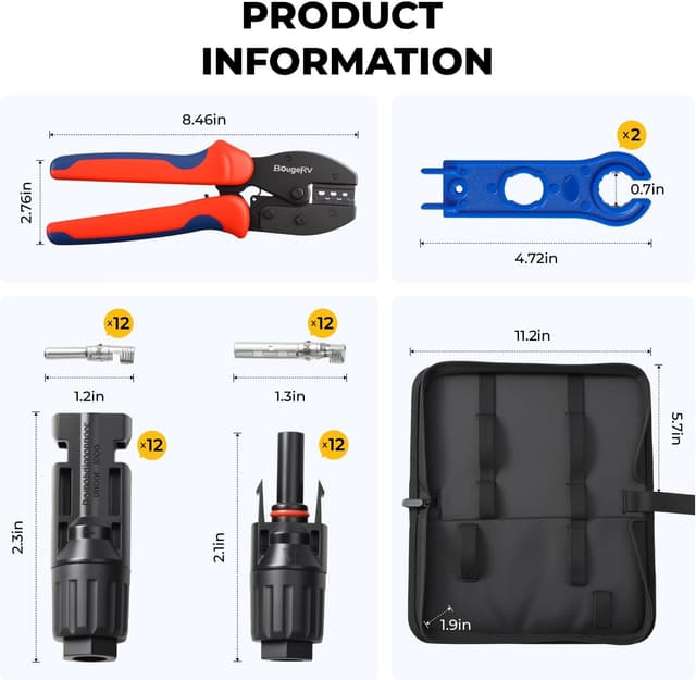 Thumbnail 1 de BougeRV Solar Crimper Tool Kit 12 Pairs 🔧📦📈📐