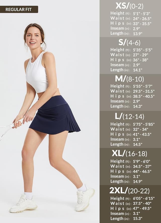 Detalle de baleaf Women’s Pleated Tennis Skirt Golf Skorts with Pockets, High-Waisted Lightweight Athletic Shorts
