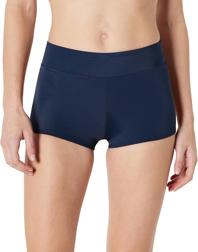 Detalle de Amazon Essentials Femme bas de bikini court style boxer à taille haute