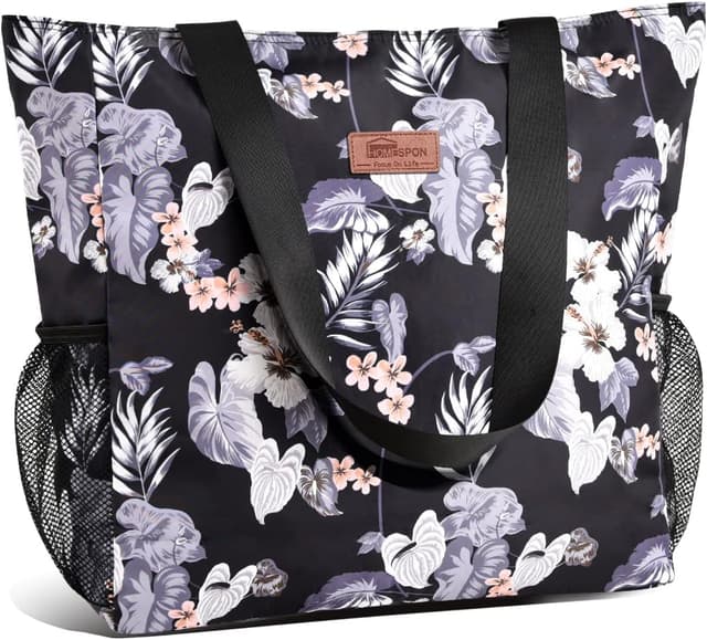 Detalle de HOMESPON Large Waterproof Beach Tote Bag with Zip and Pockets