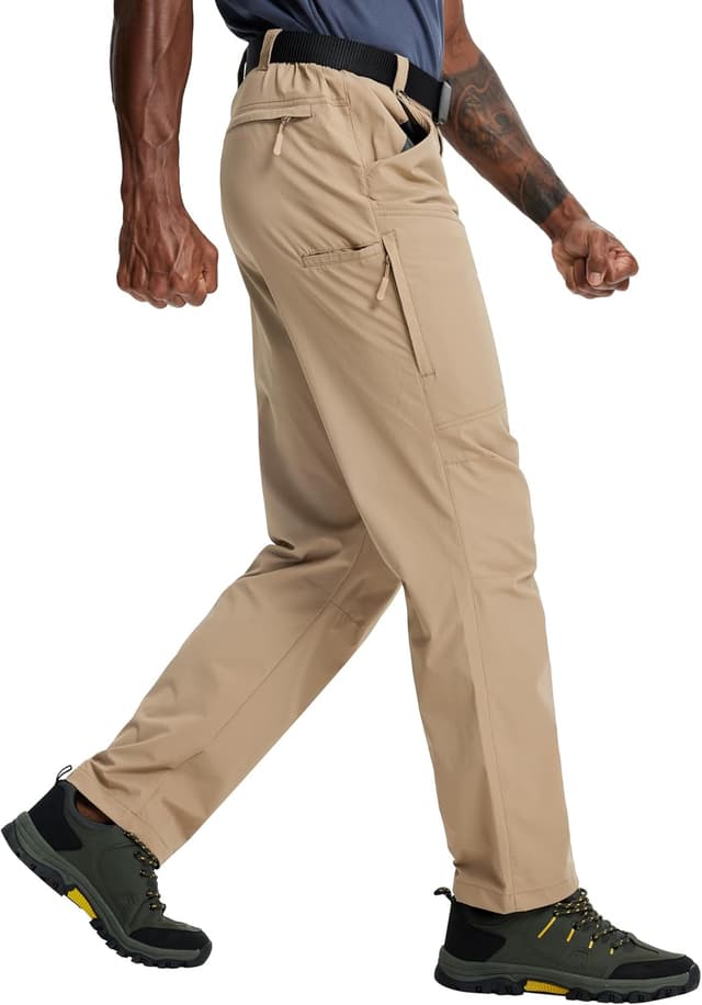 Detalle de Lightweight Mens Hiking Cargo Pants with Nylon Stretch, Waterproof Quick-Dry, 6 Pockets
