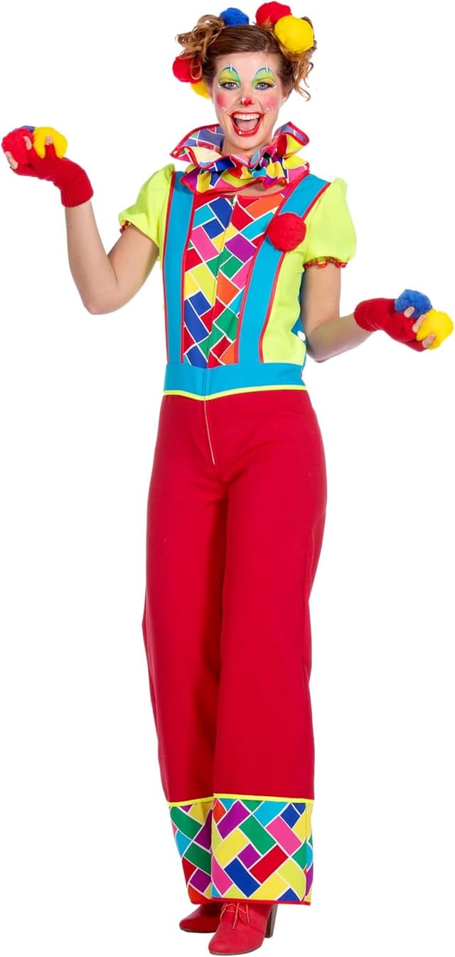 Detalle de WILBERS & WILBERS 4811 Clown-Kostüm für Damen (zweiteilig) mit Jumpsuit und abnehmbarem Kragen
