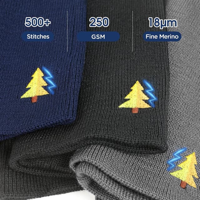 Detalle de Donfri 100% Merino Wool Beanie Hat – thermal winter knit for men and women (unisex)