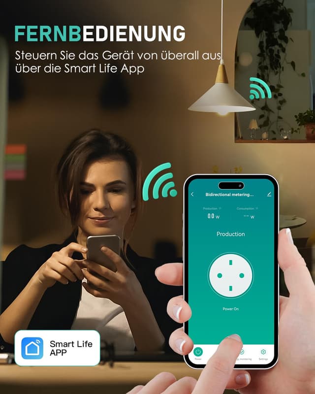 Detalle de GreenSun WLAN-Stromzähler Steckdose Smart Life: Energie messen, schalten & per Alexa/Google steuern