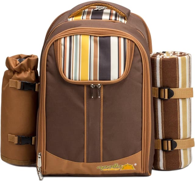 Detalle 2 de apollo walker Picknickrucksack 4 Personen mit Picknick-Set & Decke (Thermotasche/Kühltaschen)